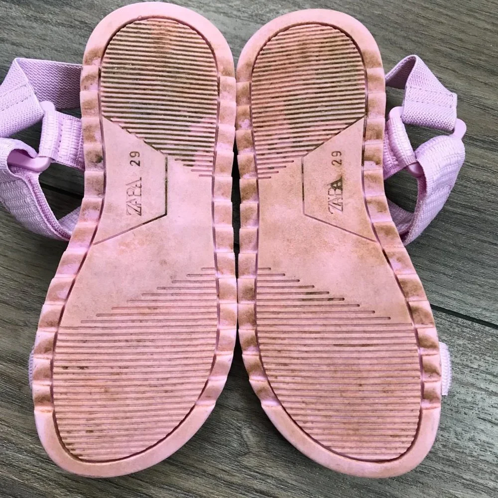Zara Pink Strappy Sandals Little Girl's EU Size 29 US‎ 12 Hook and Loop Closure